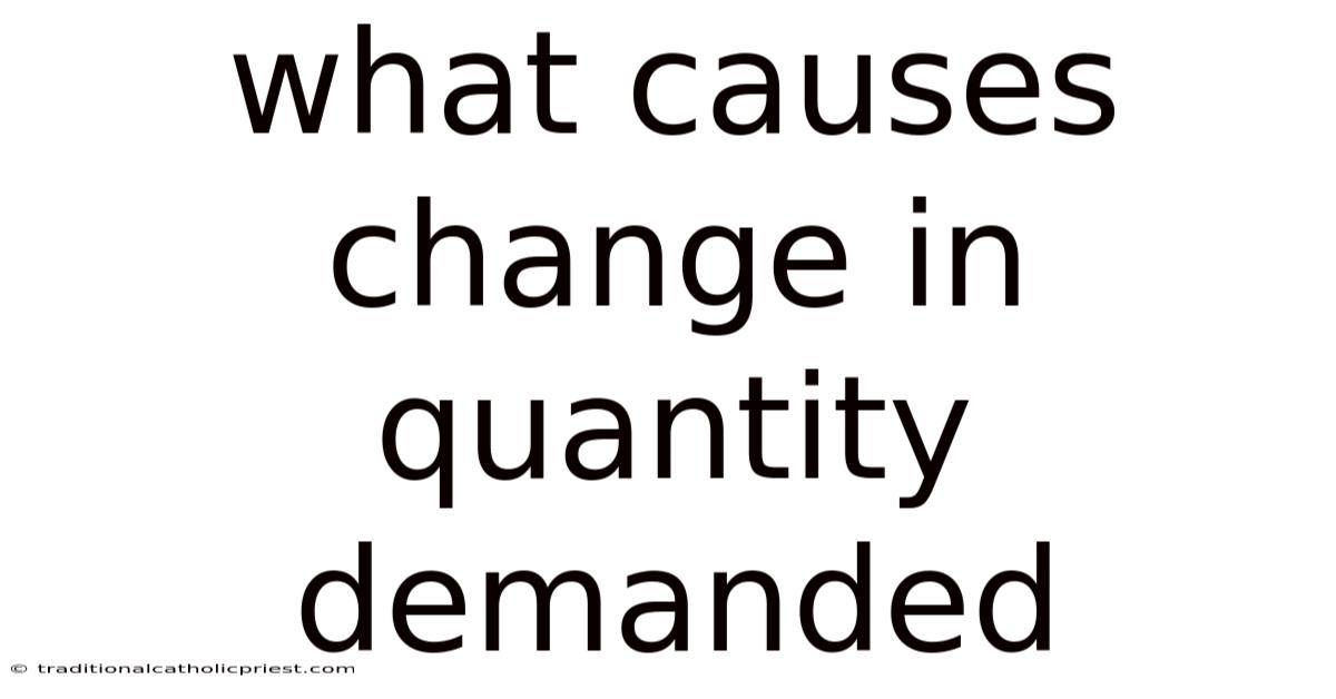What Causes Change In Quantity Demanded