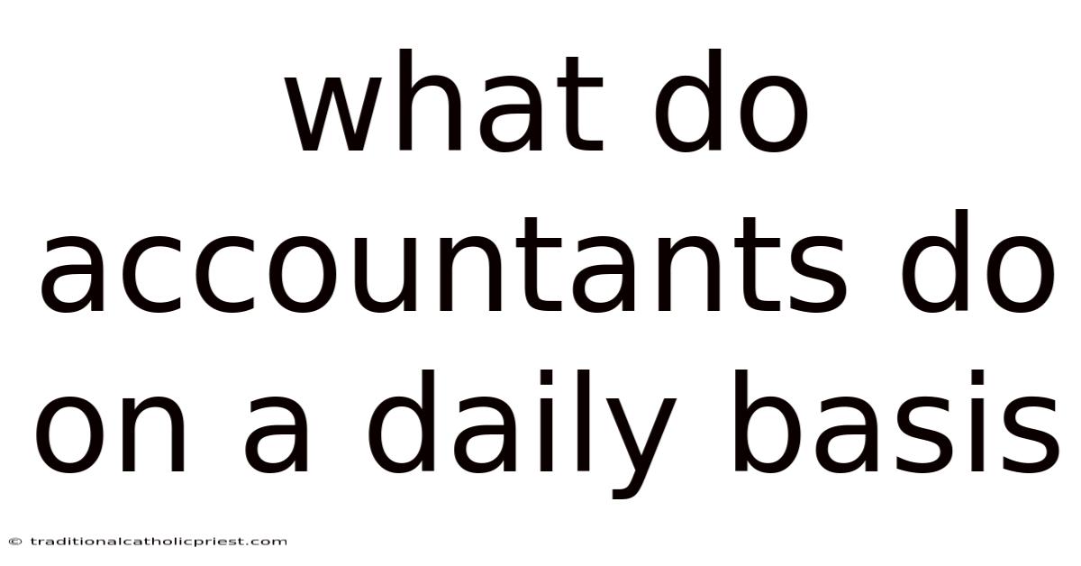 What Do Accountants Do On A Daily Basis