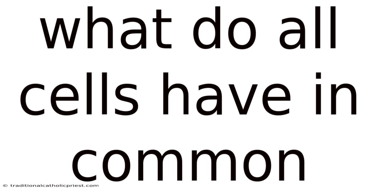 What Do All Cells Have In Common