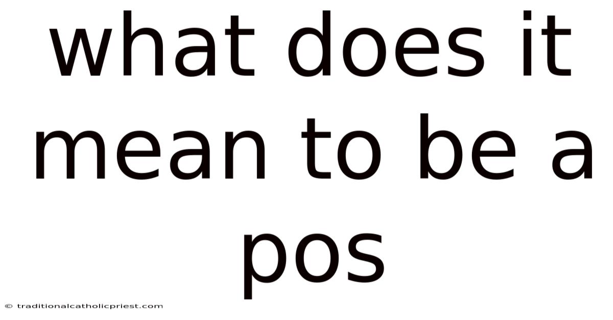 What Does It Mean To Be A Pos