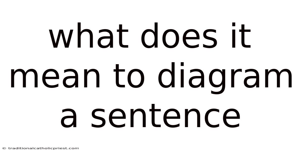 What Does It Mean To Diagram A Sentence