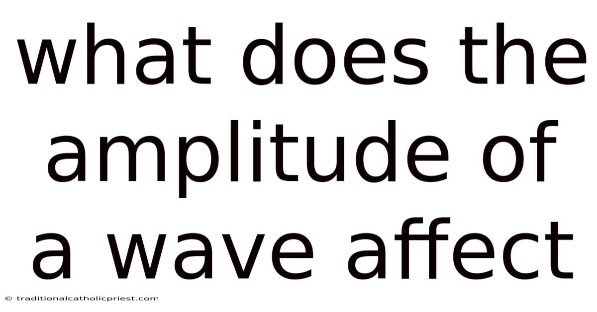 What Does The Amplitude Of A Wave Affect