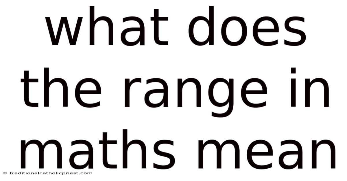 What Does The Range In Maths Mean
