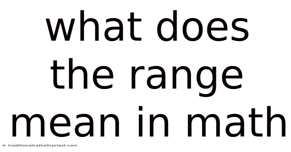 What Does The Range Mean In Math