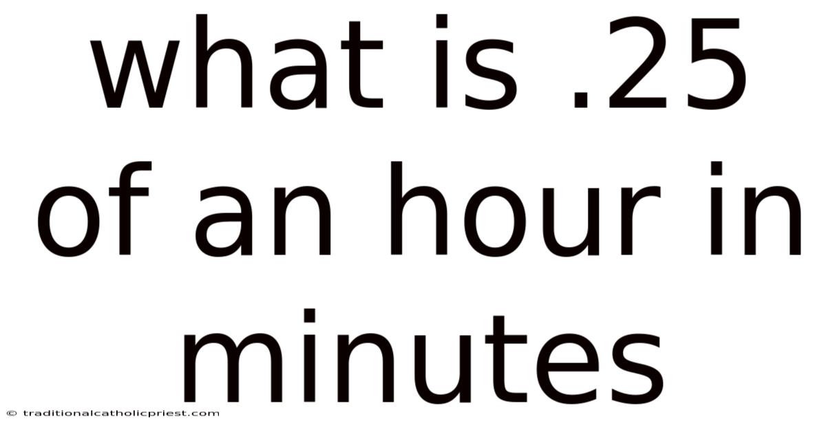 What Is .25 Of An Hour In Minutes