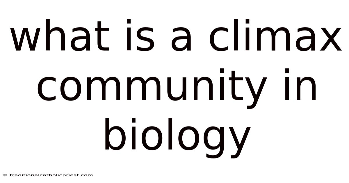 What Is A Climax Community In Biology