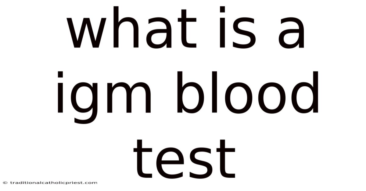 What Is A Igm Blood Test