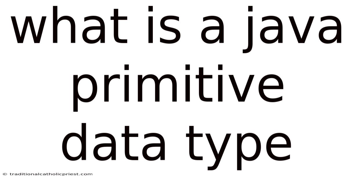 What Is A Java Primitive Data Type