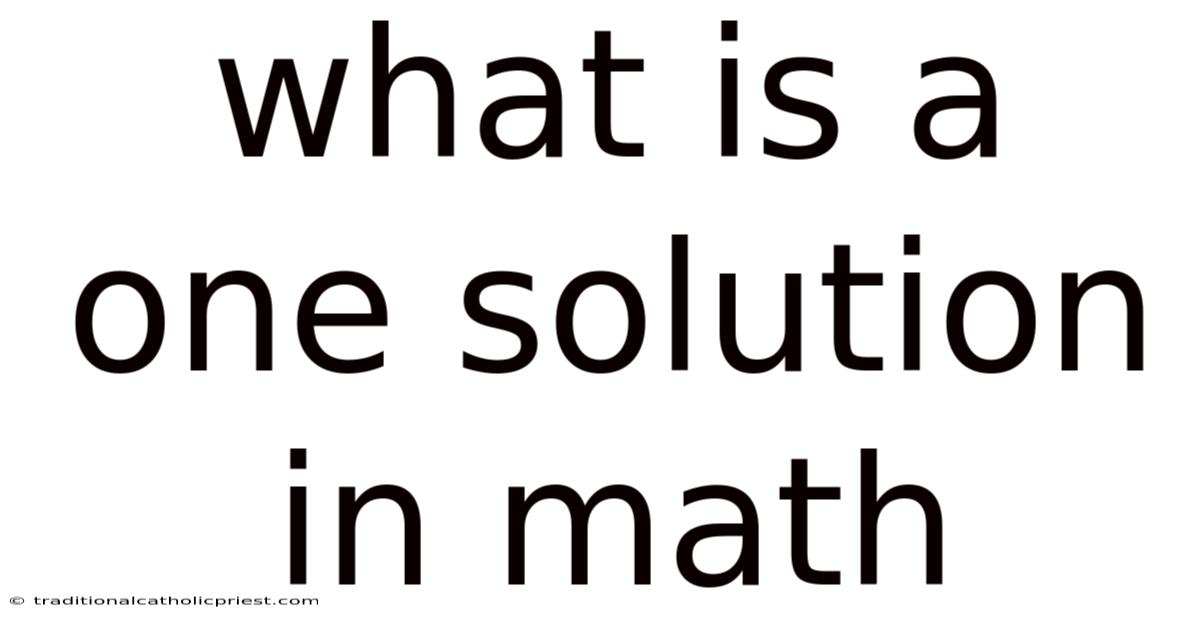 What Is A One Solution In Math