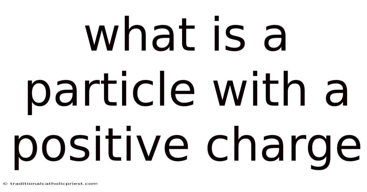 What Is A Particle With A Positive Charge