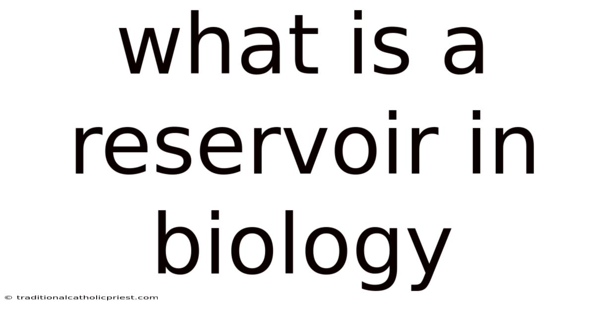 What Is A Reservoir In Biology