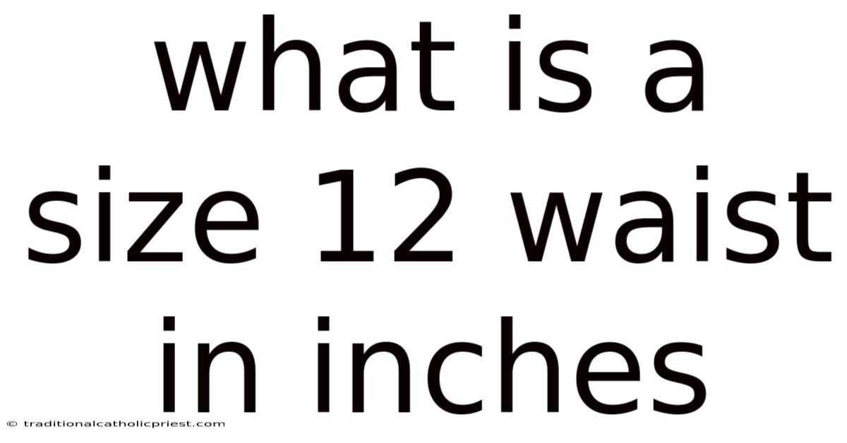What Is A Size 12 Waist In Inches
