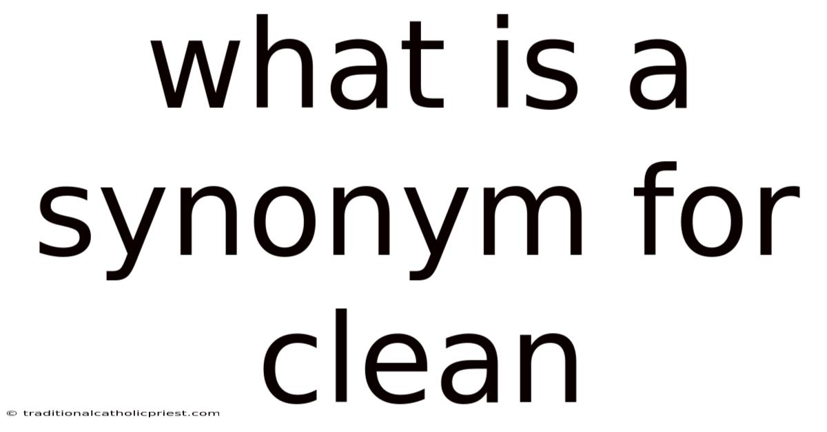 What Is A Synonym For Clean