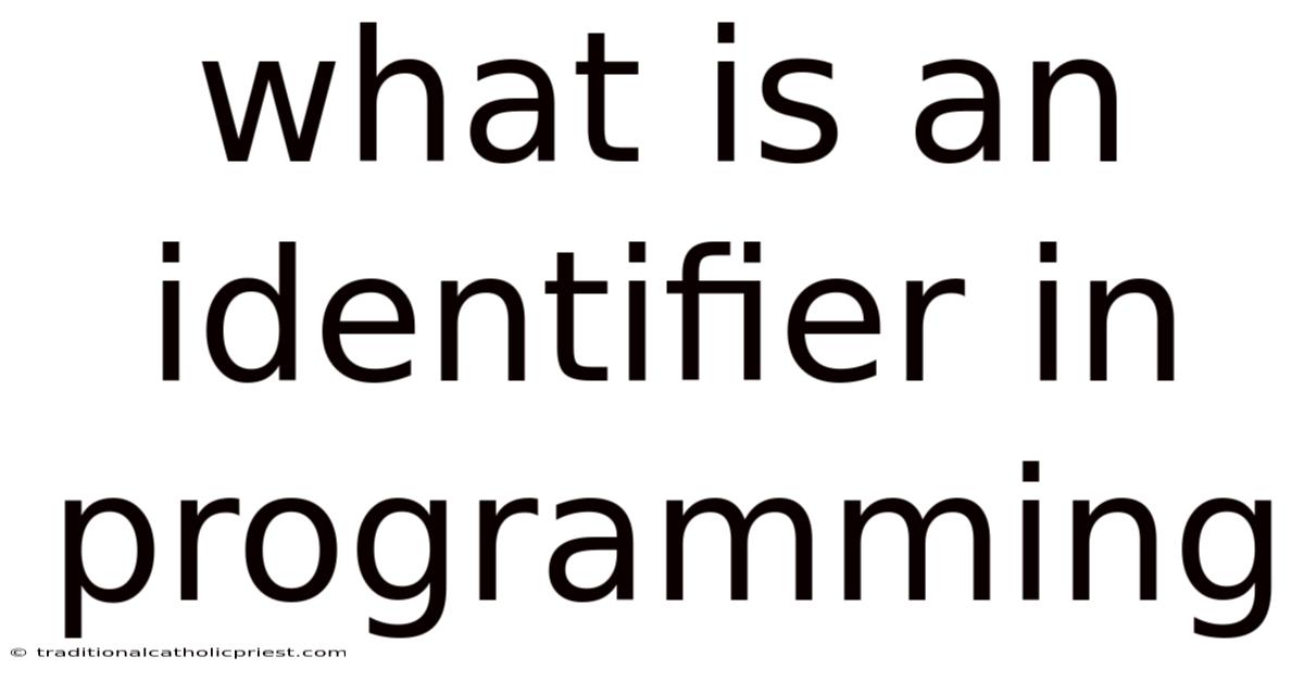 What Is An Identifier In Programming
