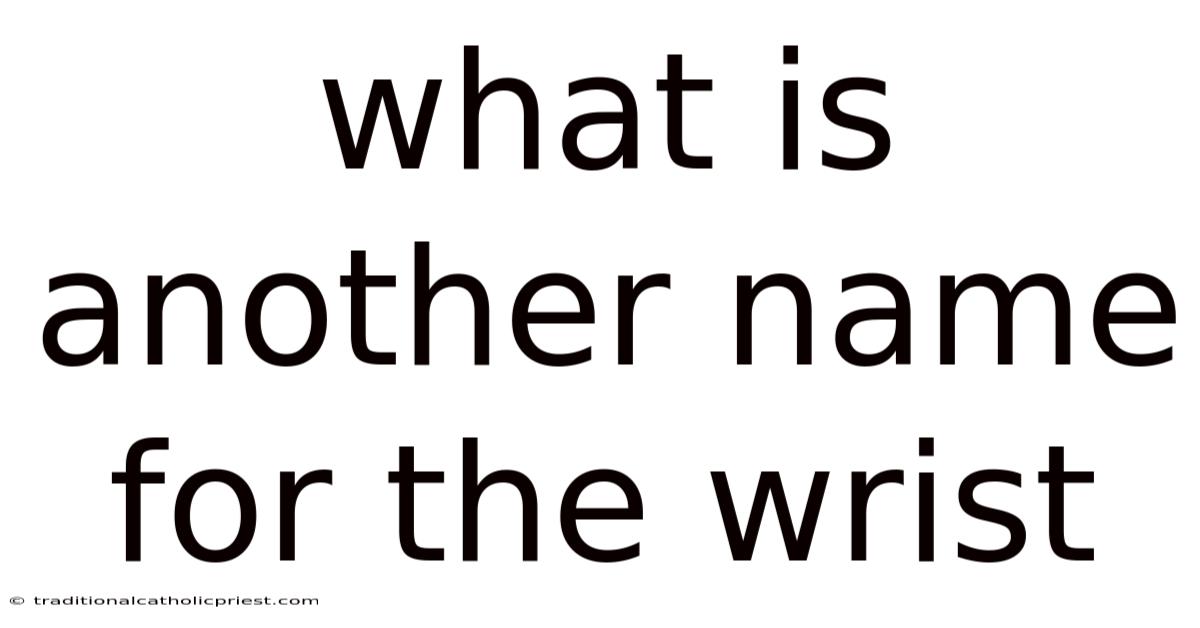 What Is Another Name For The Wrist