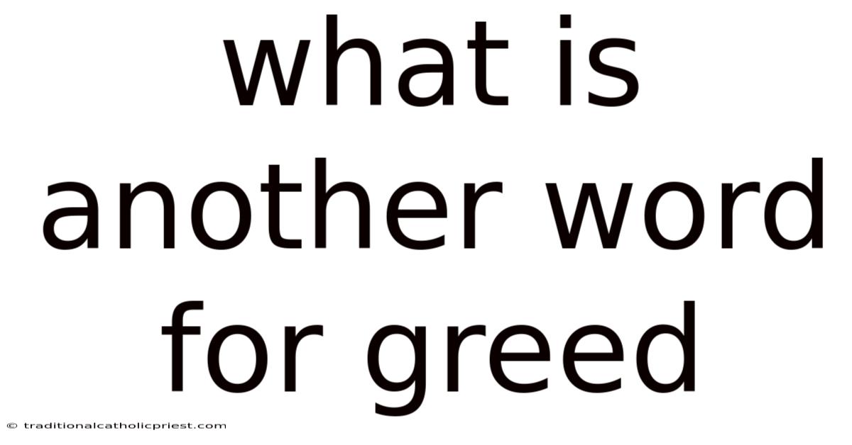 What Is Another Word For Greed