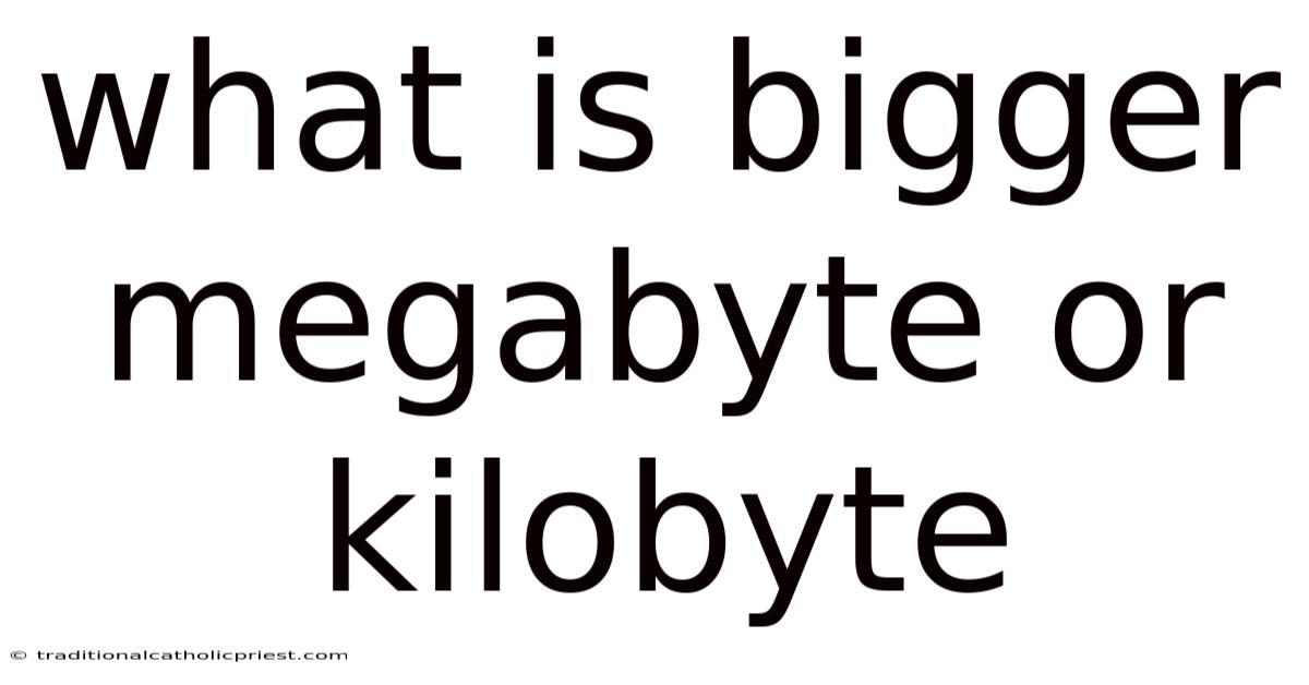 What Is Bigger Megabyte Or Kilobyte