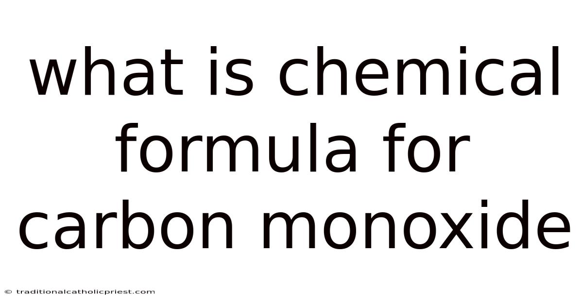 What Is Chemical Formula For Carbon Monoxide