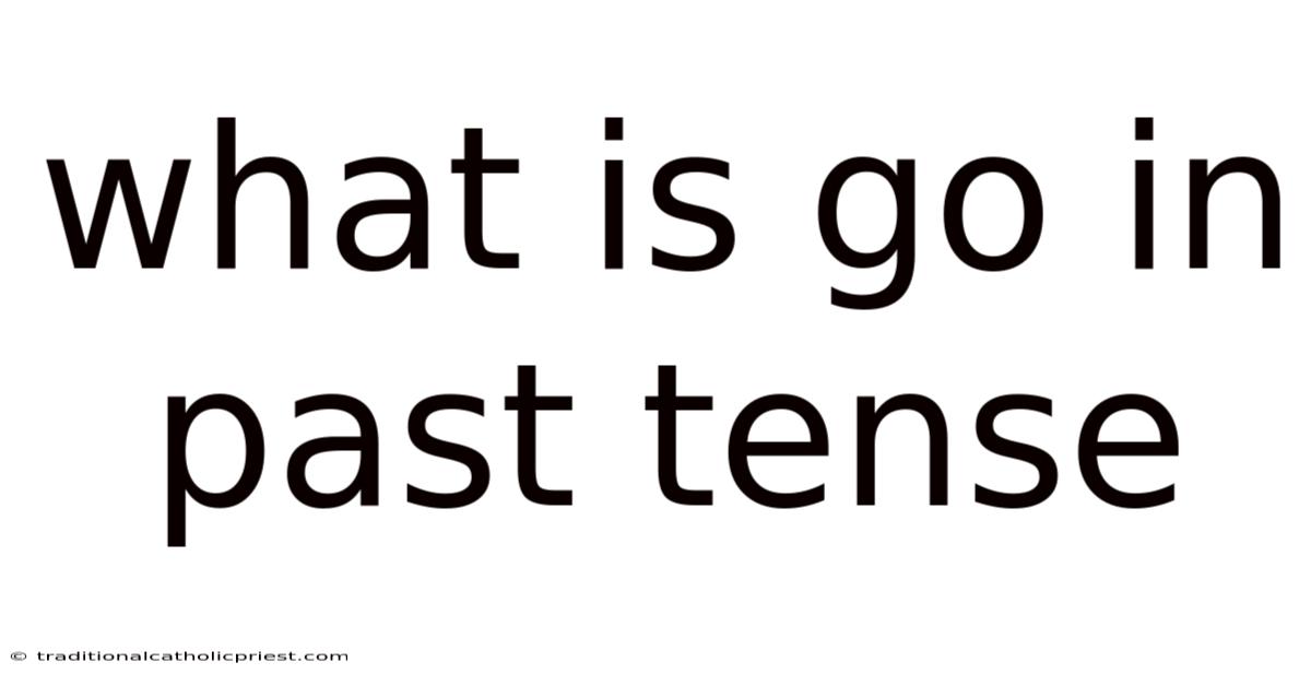 What Is Go In Past Tense