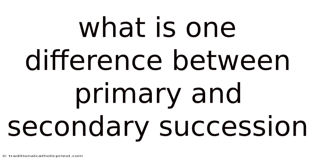 What Is One Difference Between Primary And Secondary Succession
