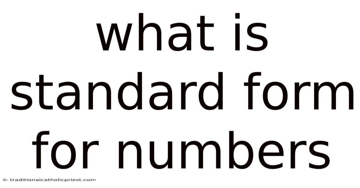 What Is Standard Form For Numbers