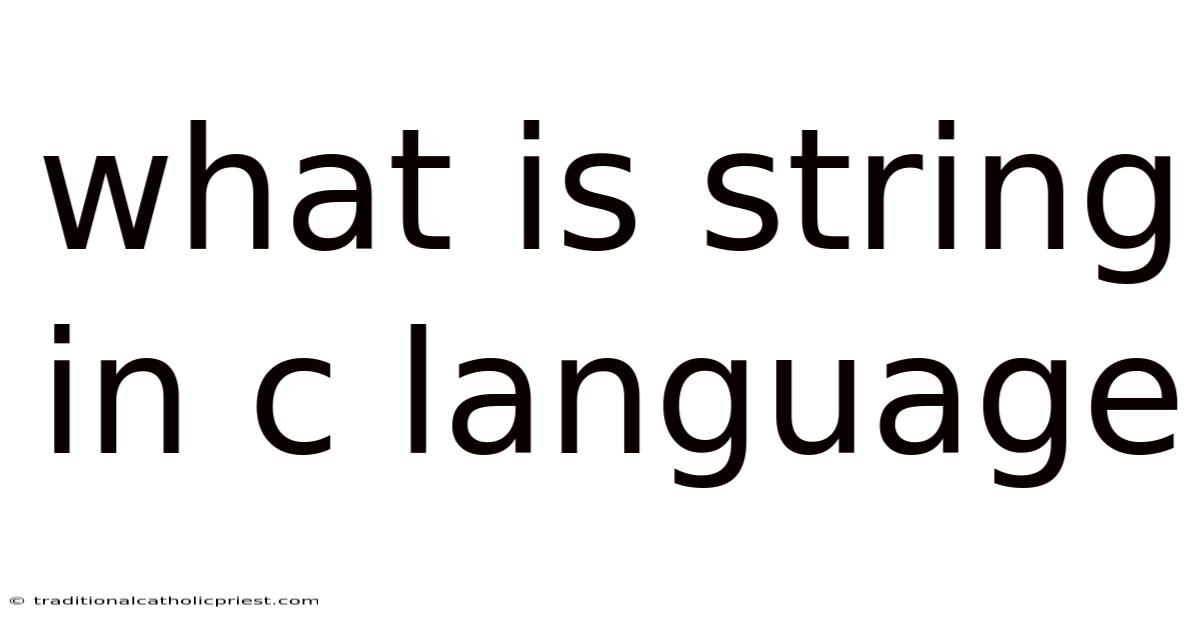What Is String In C Language