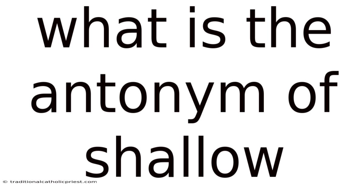 What Is The Antonym Of Shallow