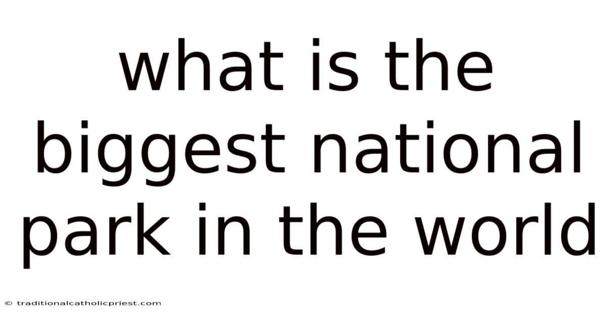 What Is The Biggest National Park In The World