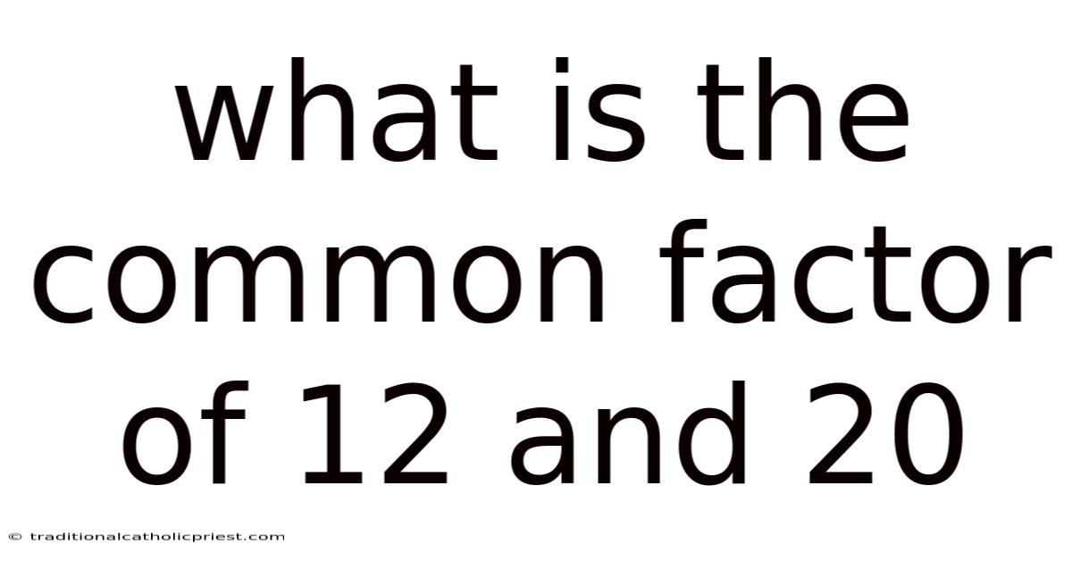 What Is The Common Factor Of 12 And 20