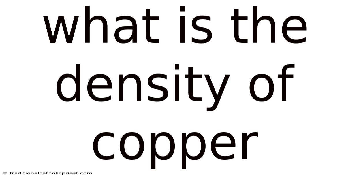 What Is The Density Of Copper
