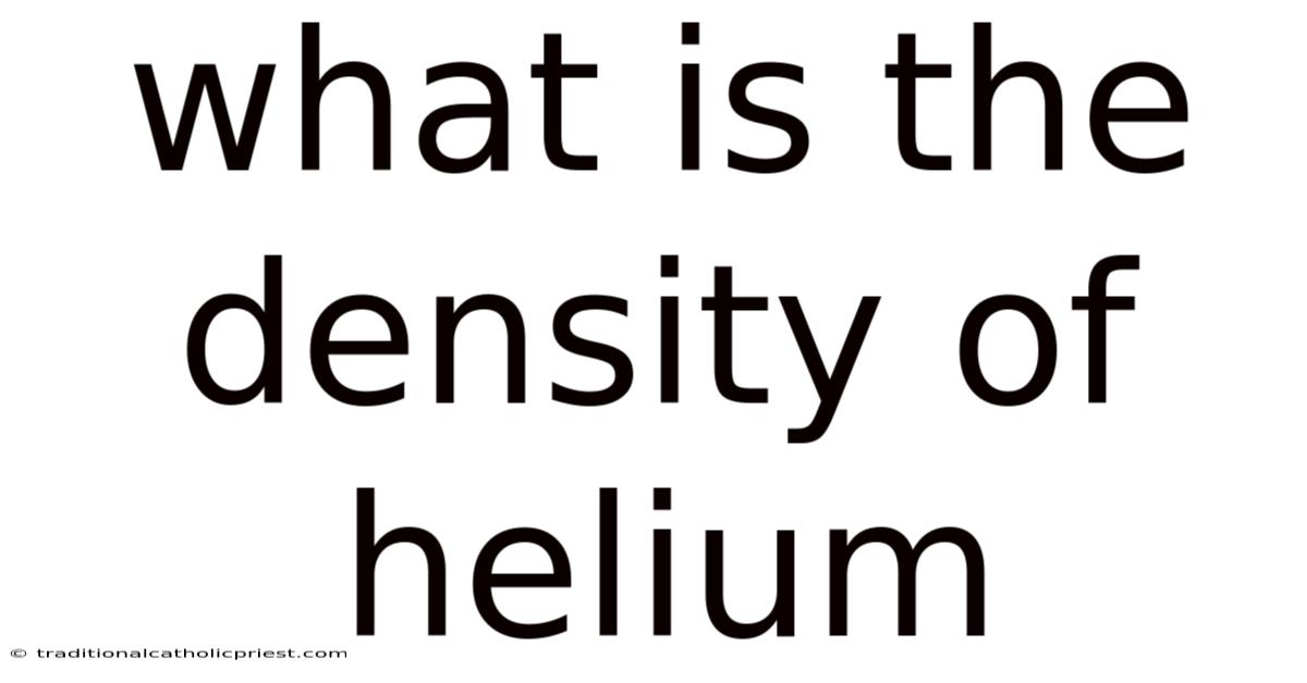 What Is The Density Of Helium
