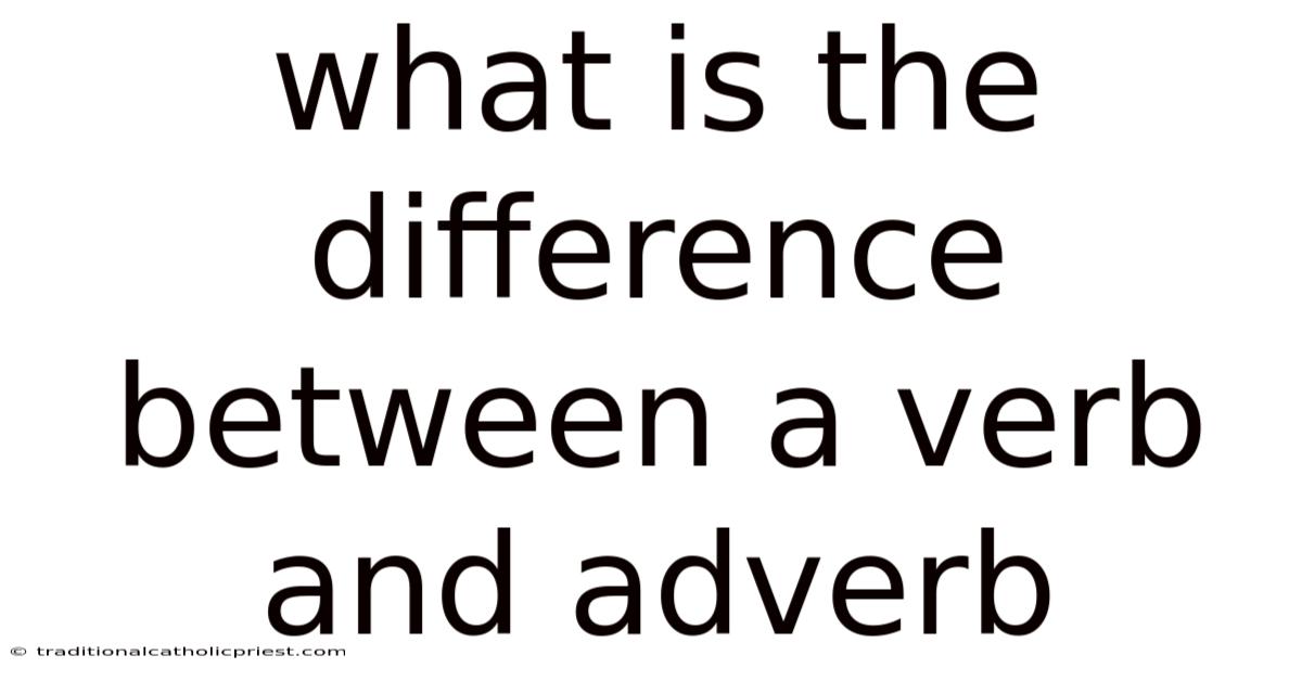 What Is The Difference Between A Verb And Adverb