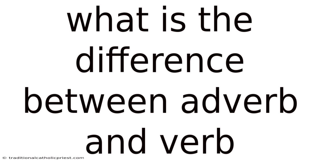 What Is The Difference Between Adverb And Verb