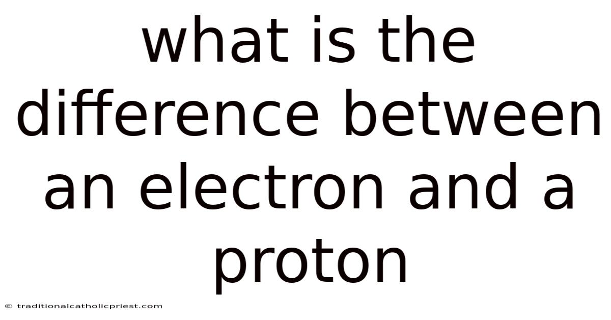What Is The Difference Between An Electron And A Proton