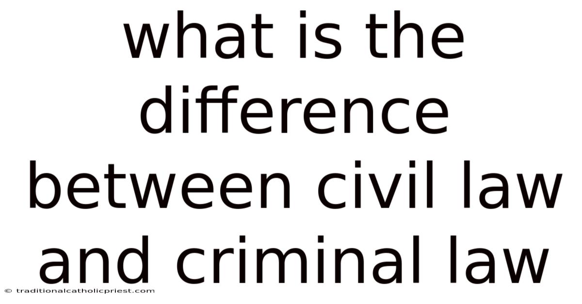 What Is The Difference Between Civil Law And Criminal Law