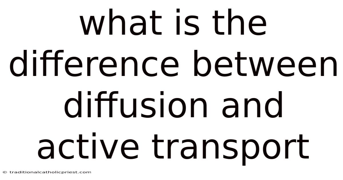 What Is The Difference Between Diffusion And Active Transport