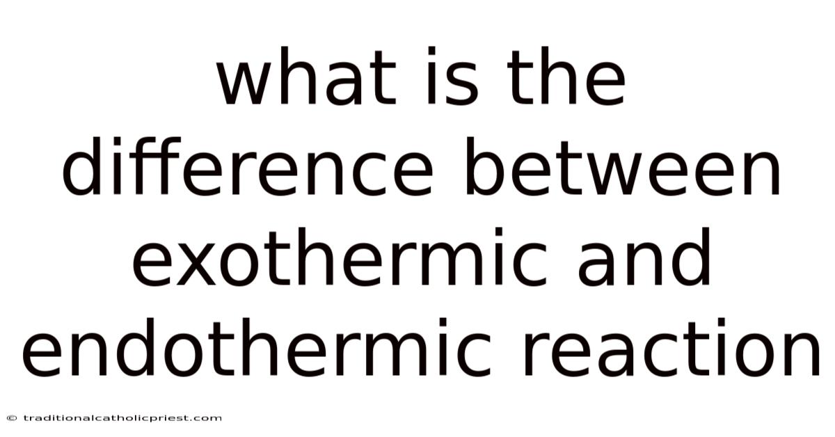 What Is The Difference Between Exothermic And Endothermic Reaction