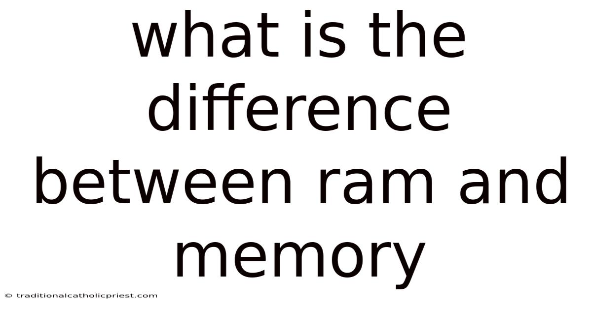 What Is The Difference Between Ram And Memory