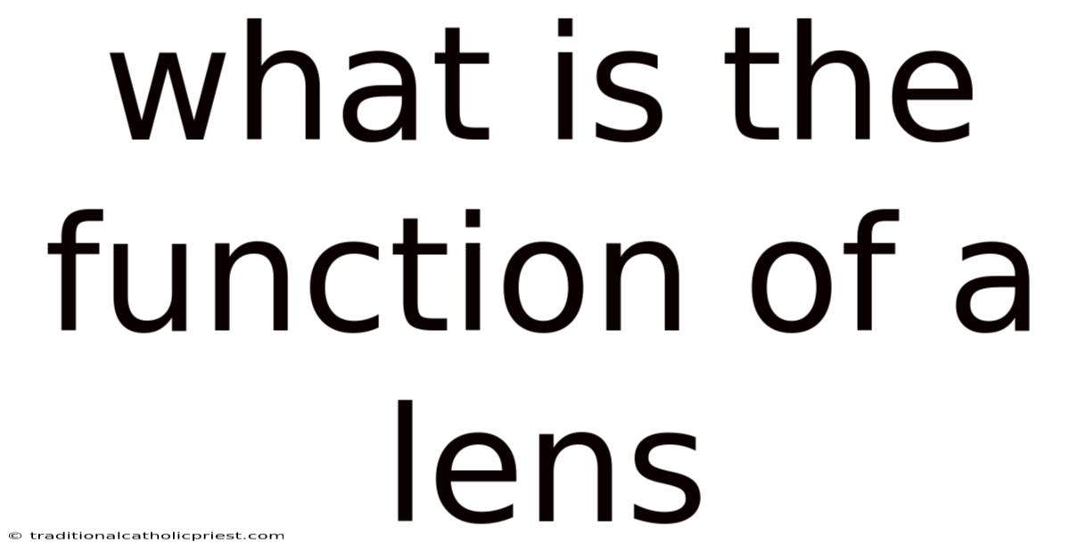 What Is The Function Of A Lens
