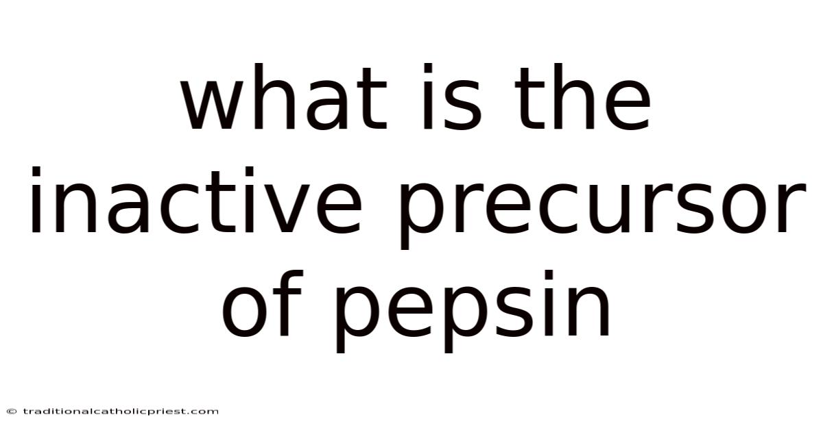 What Is The Inactive Precursor Of Pepsin