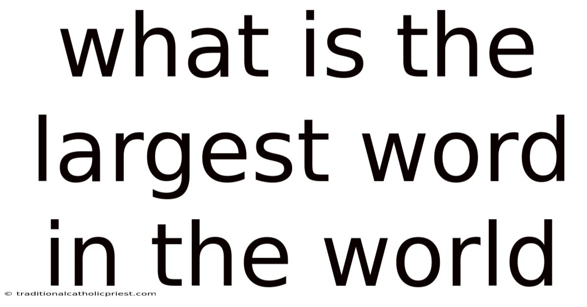 What Is The Largest Word In The World