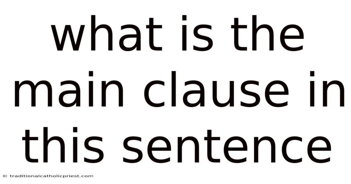 What Is The Main Clause In This Sentence