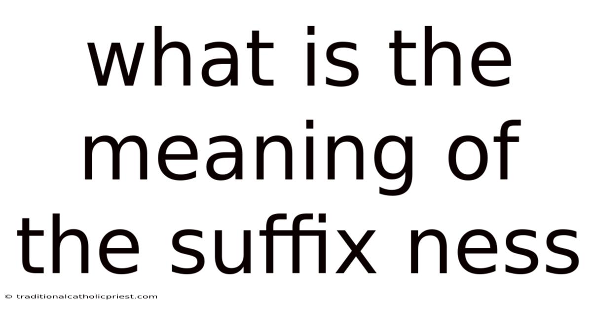 What Is The Meaning Of The Suffix Ness