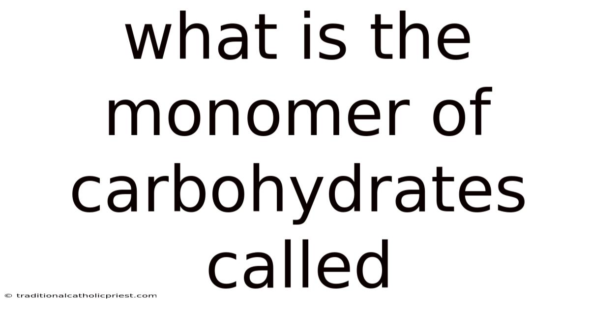 What Is The Monomer Of Carbohydrates Called