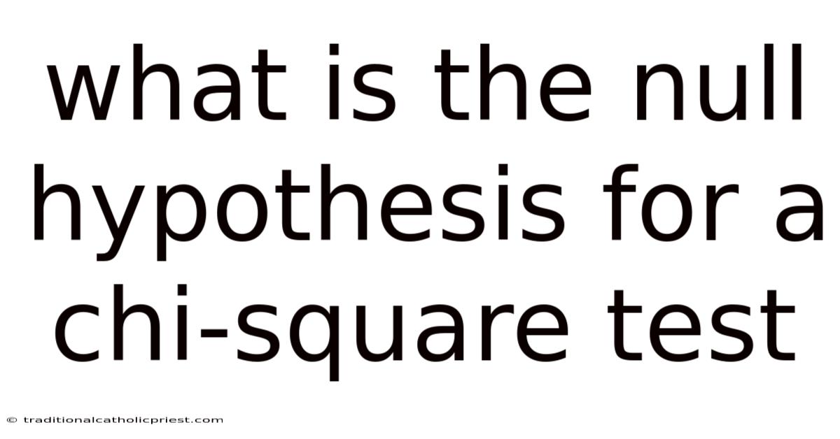 What Is The Null Hypothesis For A Chi-square Test