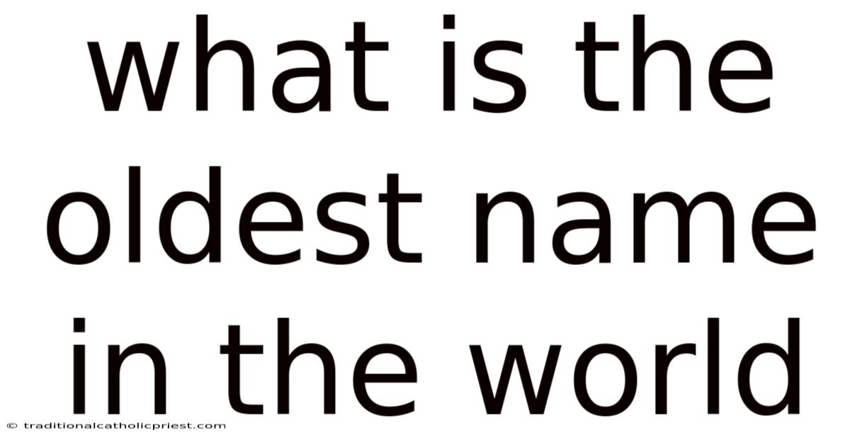 What Is The Oldest Name In The World