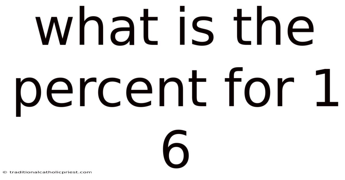 What Is The Percent For 1 6