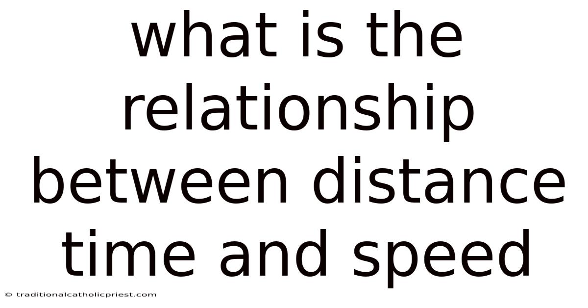 What Is The Relationship Between Distance Time And Speed