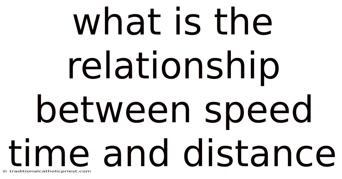 What Is The Relationship Between Speed Time And Distance