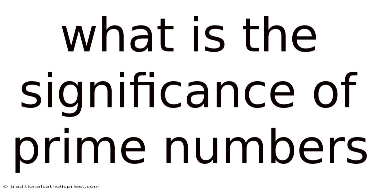 What Is The Significance Of Prime Numbers